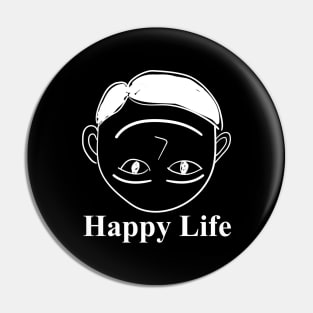 Happy Life (un)Happy Smile Line Art Pin