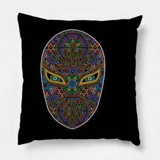 Mascara Lucha Libre Estilo Huichol Mex Art Pillow