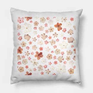 Pressed flowers seamless pattern. Spring dry flowers. Summer floral composition Pillow