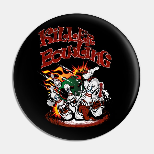 Killer Bowling Pins Fun Pin by RockabillyM