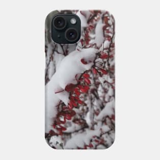 Red Berries and Snow Phone Case