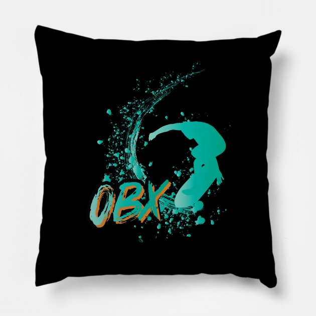 OBX Surfer Splash - Outer Banks Pillow by thepinecones