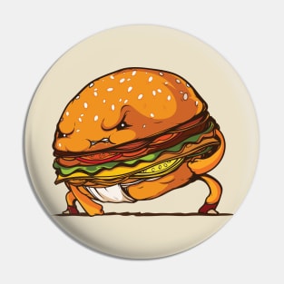 Sumo Burger Hamburger Food Fighter Pin