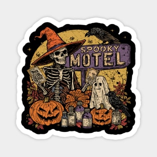 Witch Motel Halloween Spooky Retro Vintage Halloween Magnet