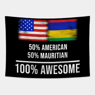 50% American 50% Mauritian 100% Awesome - Gift for Mauritian Heritage From Mauritius Tapestry