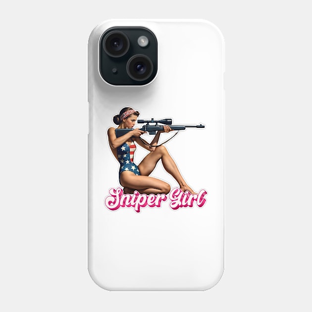 Sniper Girl Phone Case by Rawlifegraphic