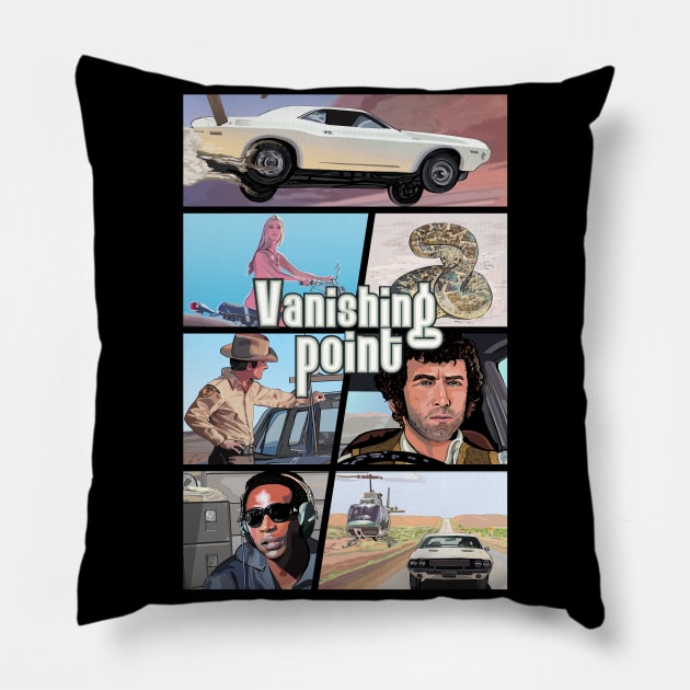 Vanishing Point Theft Auto Pillow by FanboyMuseum