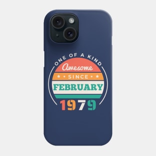 Retro Awesome Since February 1979 Birthday Vintage Bday 1979 Phone Case