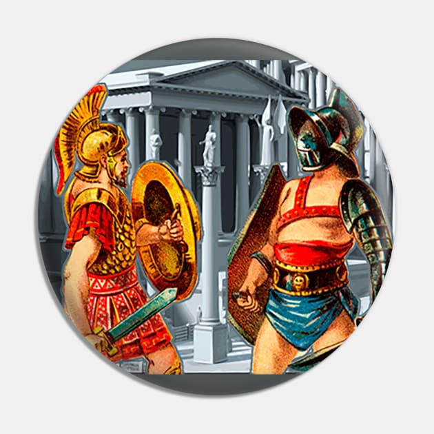 Rome City with Legionnaire and Gladiator at Coliseum Pin by Marccelus