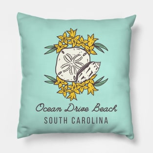 Ocean Drive Beach South Carolina SC Tourist Souvenir Pillow