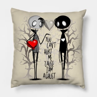 Emo Ghost Sad Character in Love Anti Valentine's Day Pillow