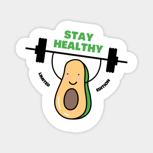 Healthy, Weight Lifting  Avocado Magnet