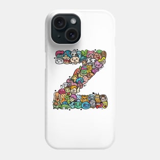 Alphabet Monster Doodle Letter Z Monogram copy Phone Case