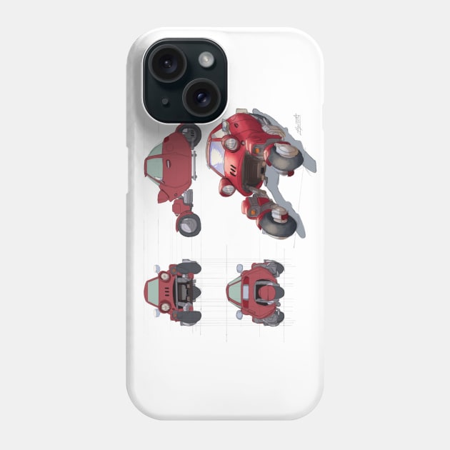 Future Retro Red Car Phone Case by nagare017