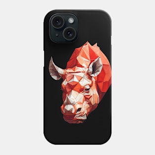 Red rhino head geometric art Phone Case