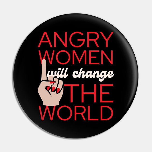 Angry Women Will Change The World Red Nail Polish Design Pin by pingkangnade2@gmail.com