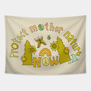 protect mother nature now // art by surfy birdy Tapestry