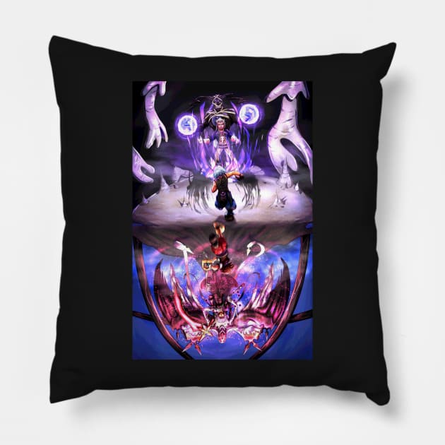 The Final Battle (Kingdom Hearts Chain of Memories) (Flipped) Pillow by Arcanekeyblade5