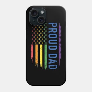 Proud dad with US flag for pride month family Phone Case