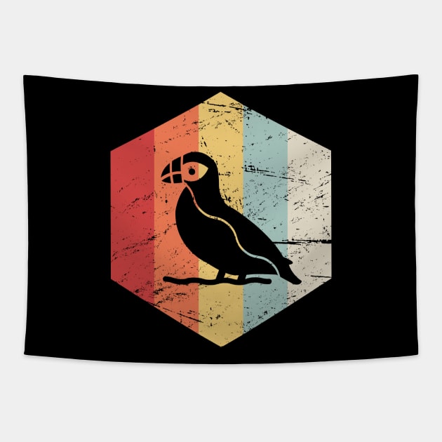 Retro Vintage Puffin Icon Tapestry by MeatMan