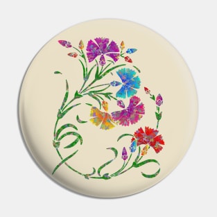 Abstract Floral Art Pin