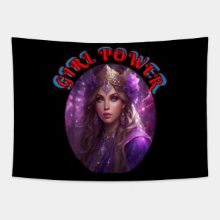 Girl,power, purple pirate wench Tapestry