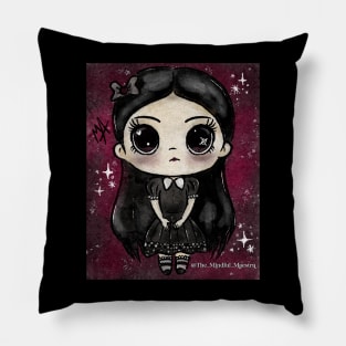 Chibi Wednesday Addams (design available without background) Pillow