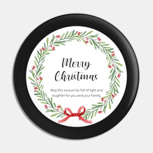 Merry Christmas Round Sticker 02 Pin