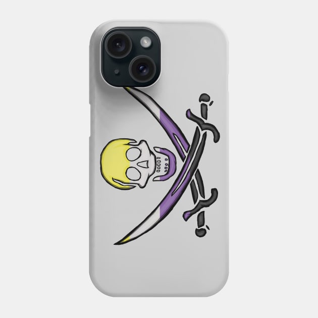 Nonbinary Pirate Pride Phone Case by BeSmartFightDirty