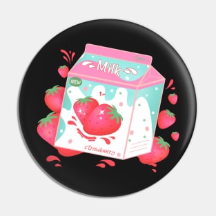 Retro 90s Japanese Kawaii Strawberry Milk Shake Carton Pin