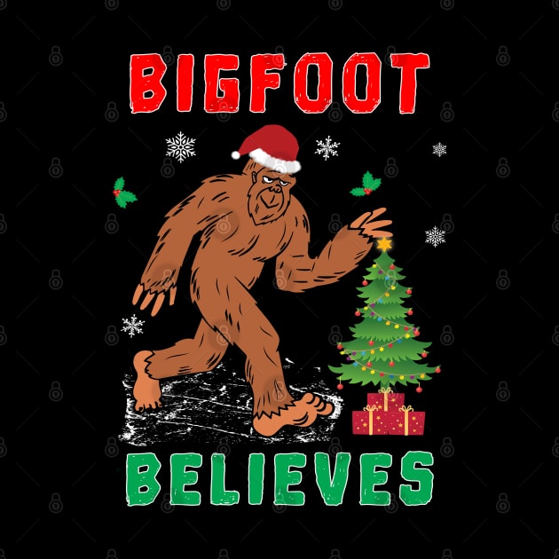 Bigfoot Believes Christmas Snowy Squatchy Beast. by Maxx Exchange