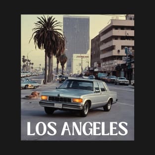 los angeles california retro car sunset T-Shirt