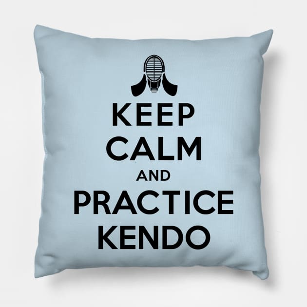 Keep Calm and Practice Kendo Pillow by unclecrunch