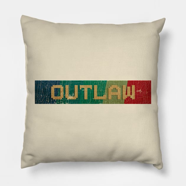 outlaw - RETRO COLOR - VINTAGE Pillow by AgakLaEN