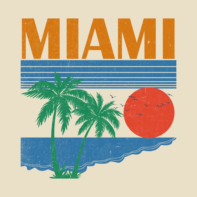 Miami \\ Retro Vintage Design by KianOlsen Art