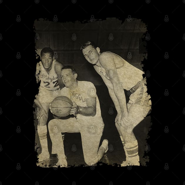 Elgin Baylor, Coach Fred Schaus and Jerry West, 1962 by Omeshshopart