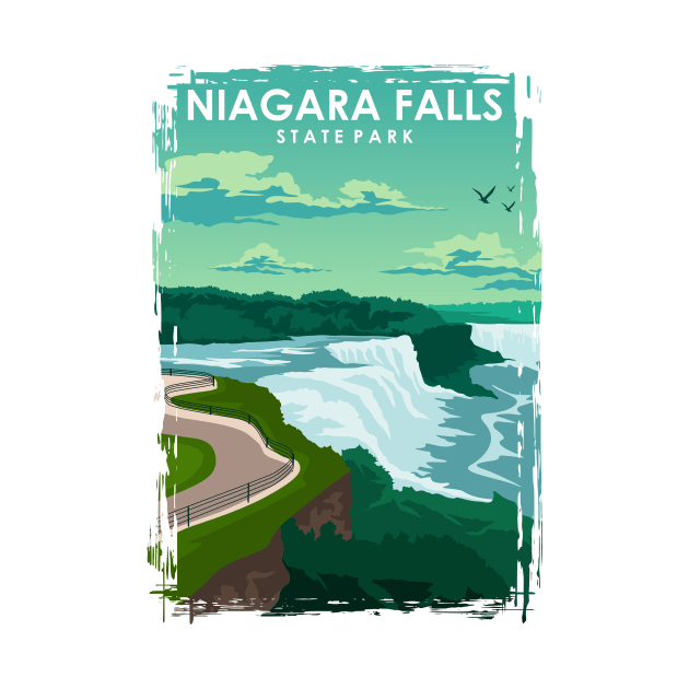 Niagara Falls State Park Travel Poster by jornvanhezik