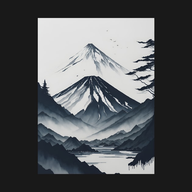 Serene Mount Fuji Sunset - Peaceful River Scenery by star trek fanart and more