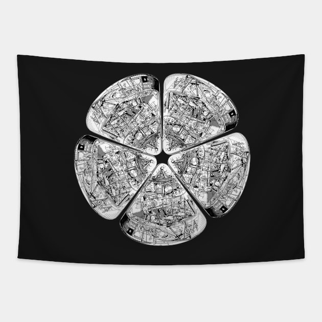 Space Ship Flower Tapestry by PabloPKasso