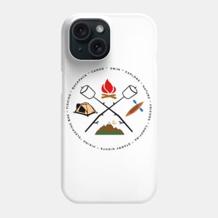 Campground Bonfire Marshmallow Rowboat Oar Lodge. Phone Case