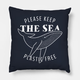 Please Keep the Sea Plastic Free - Whale Pillow