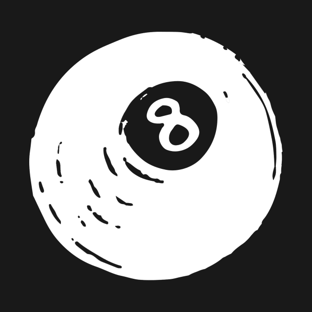 8 Ball Doodle White by Mijumi Doodles