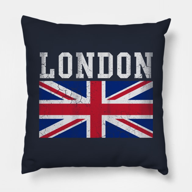 London England Union Jack Vintage Pillow by E