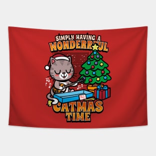 Christmas Cute Kawaii Cat Xmas Song Inspired Meme Gift For Cat Lovers Tapestry