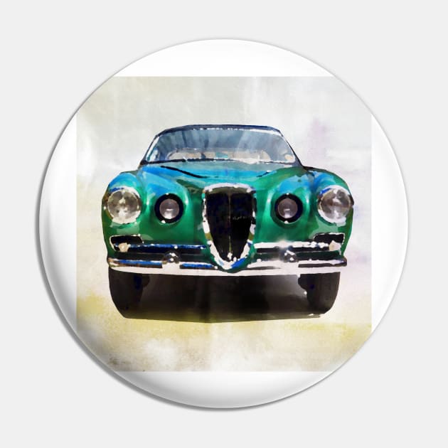 Vintage Alfa Romeo in watercolor Pin by thelazypigeon