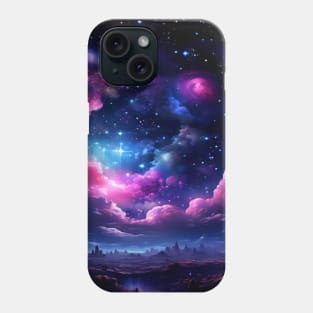 Fantasy Starry Blue And Pink Night Sky Phone Case