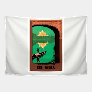 See India The Chhattar Manzil Lucknow Vintage Poster Tapestry