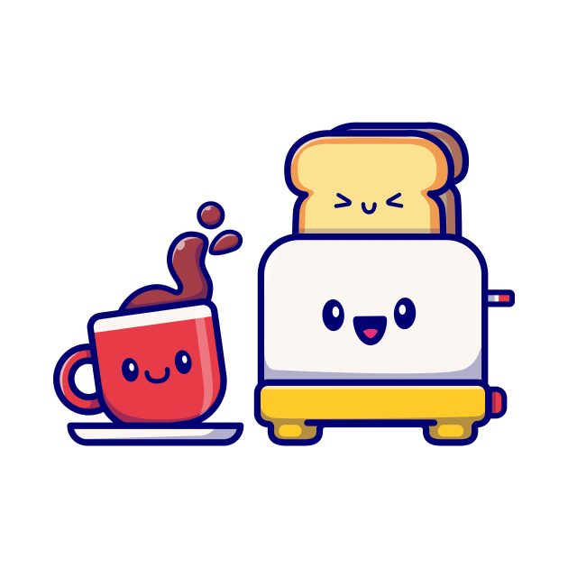 Cute Coffee With Toaster Bread by Catalyst Labs