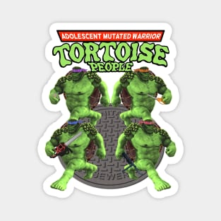 Adolescent Mutated Warrior Tortoise People - Off Brand Knock Off Parody Funny Green Comic 80's Superhero Characters Magnet