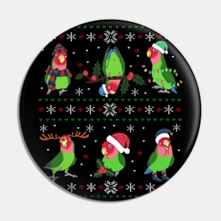 rosy faced lovebird ugly christmas Pin